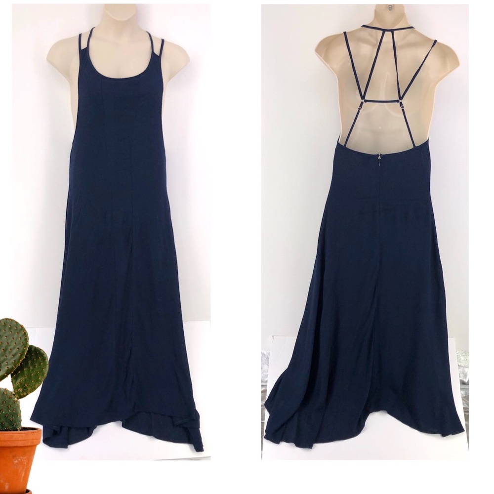 Caribbean Queen Navy Blue Spaghetti Strap Dress S